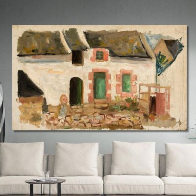 Bambino Davanti Alla Casa Tadeusz Makowski tmk39 quadro stampa su tela