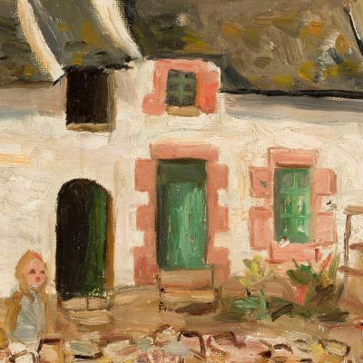 Bambino Davanti Alla Casa Tadeusz Makowski tmk39 quadro stampa su tela