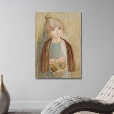 Mädchen Mit Einem Korb Birnen Tadeusz Makowski, tmk51 drucken auf leinwand