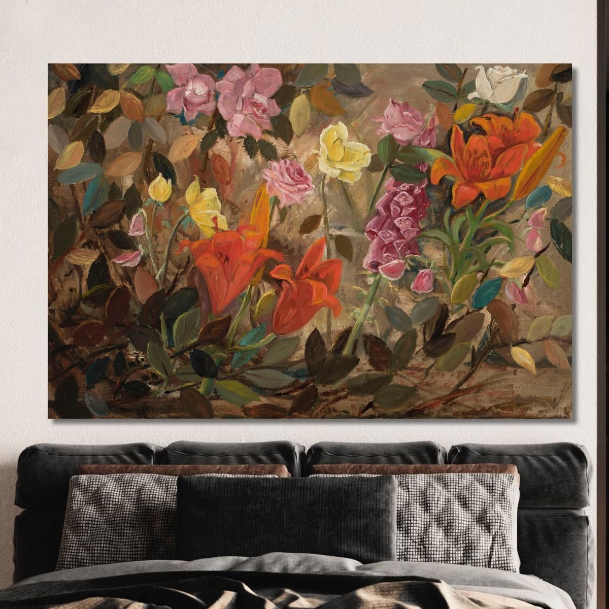 Fiori In Un Giardino Tadeusz Makowski tmk60 quadro stampa su tela