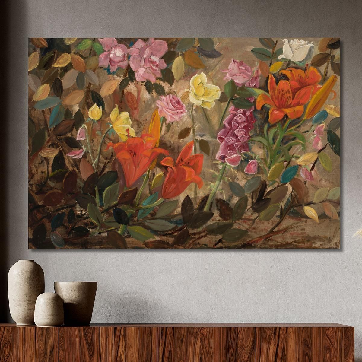 Fiori In Un Giardino Tadeusz Makowski tmk60 quadro stampa su tela