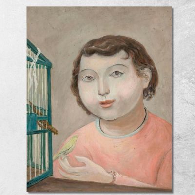 Ragazza Con Un Canarino Tadeusz Makowski tmk64 quadro stampa su tela