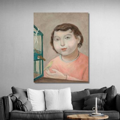 Fillette Avec Un Canari Tadeusz Makowski, tmk64 tableau impression sur toile