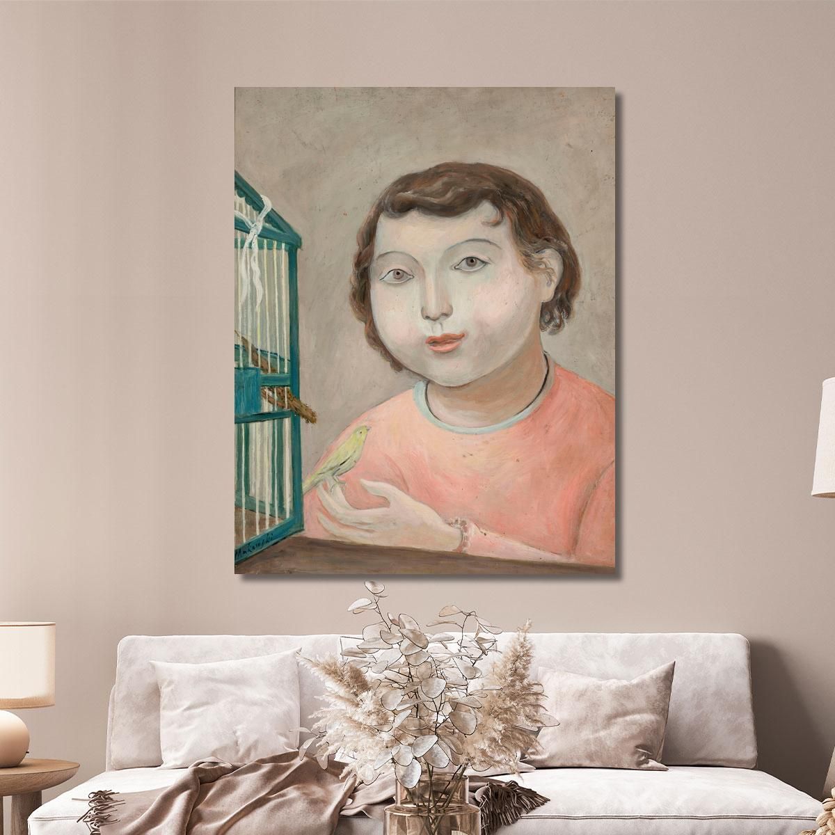 Ragazza Con Un Canarino Tadeusz Makowski tmk64 quadro stampa su tela