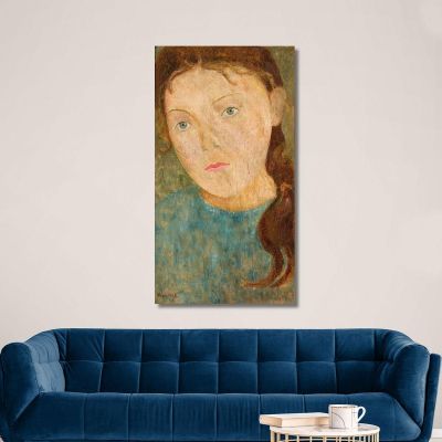 Girl With A Red Plait Tadeusz Makowski, tmk65 canvas print