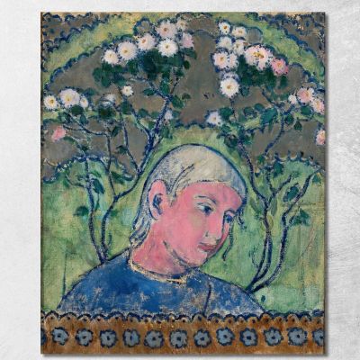 Testa Di Una Ragazza Tra I Fiori Tadeusz Makowski tmk74 quadro stampa su tela