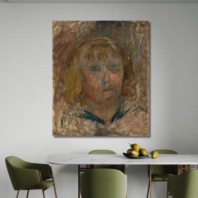 Cabeza De Una Niña Con Flequillo Tadeusz Makowski, tmk75 cuadro en lienzo
