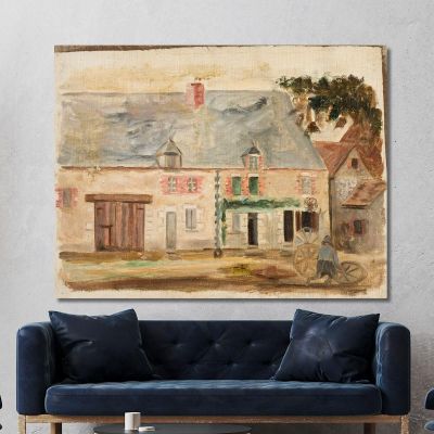 Charron Devant La Maison Tadeusz Makowski, tmk88 tableau impression sur toile