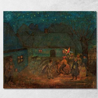 Presepe Di Cracovia Tadeusz Makowski tmk90 quadro stampa su tela