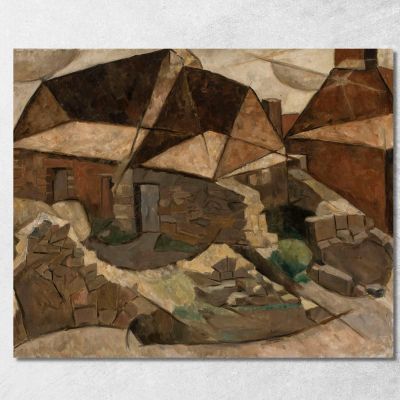Paesaggio Con Case Tadeusz Makowski tmk100 quadro stampa su tela
