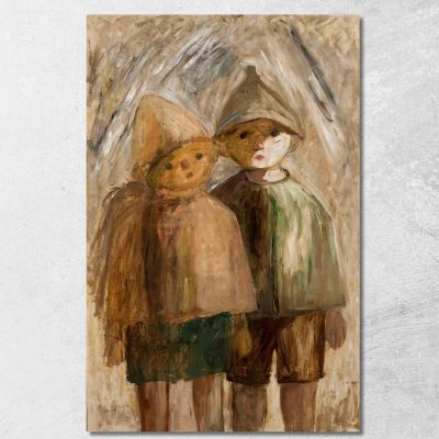Piccoli Alunni Tadeusz Makowski tmk112 quadro stampa su tela