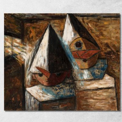 Piccoli Pierrot Tadeusz Makowski tmk113 quadro stampa su tela