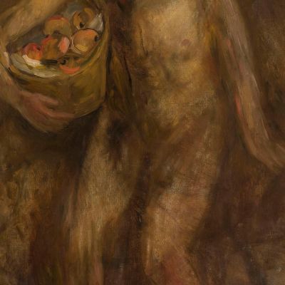 Ragazza Nuda Con Un Cesto Di Mele Tadeusz Makowski tmk129 quadro stampa su tela