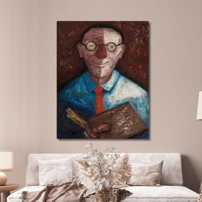 Portrait D'Un Homme Avec Une Palette Jacques Gotkowski Tadeusz Makowski, tmk143 tableau impression sur toile