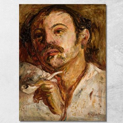 Ritratto Di Un Uomo Con Una Pipa Tadeusz Makowski tmk144 quadro stampa su tela