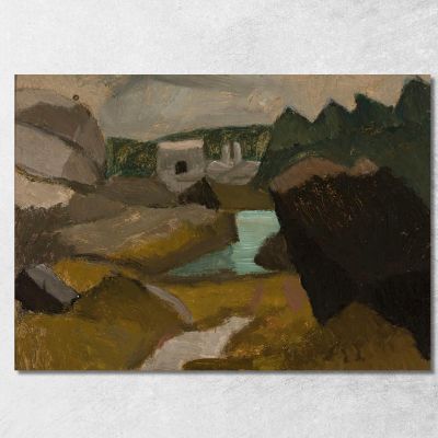 Paesaggio Roccioso Con Acqua Tadeusz Makowski tmk160 quadro stampa su tela