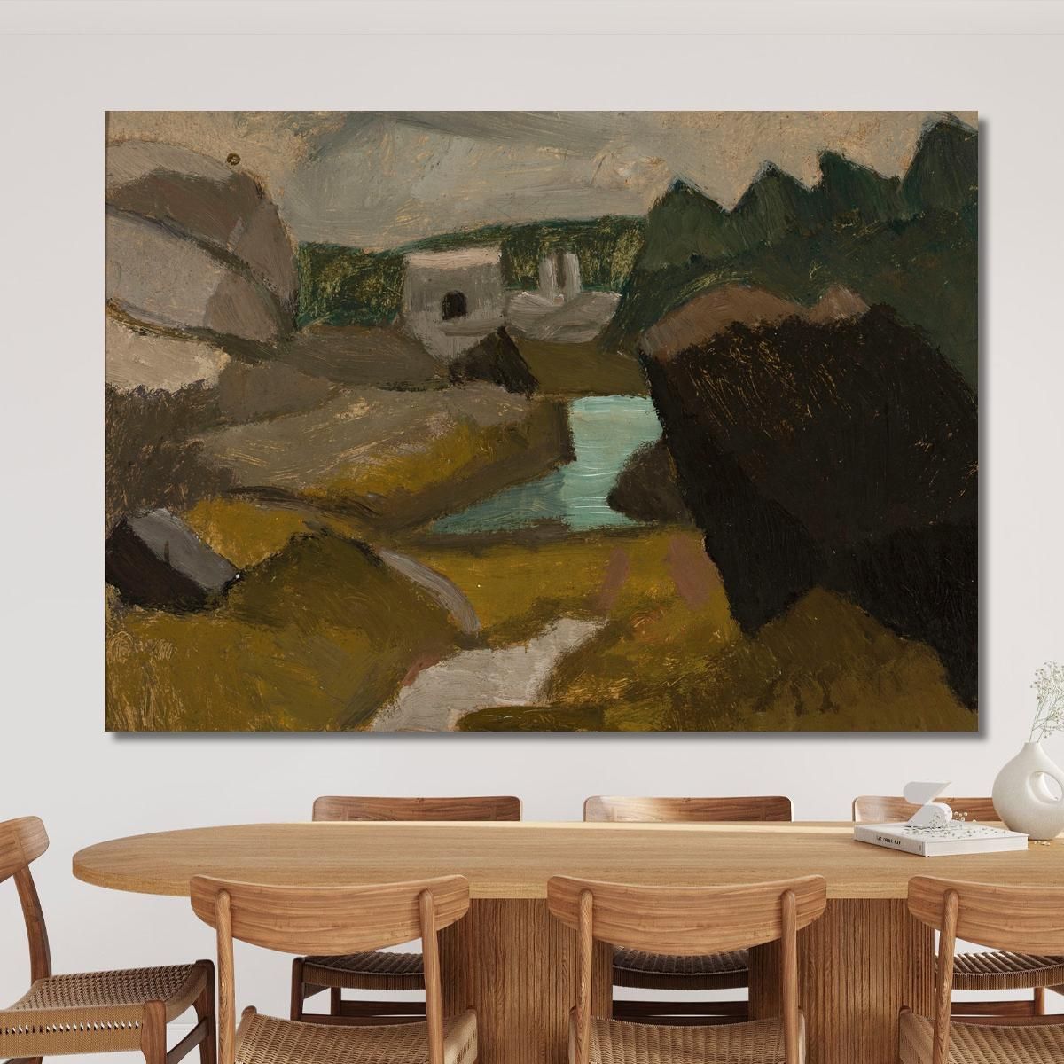 Paesaggio Roccioso Con Acqua Tadeusz Makowski tmk160 quadro stampa su tela