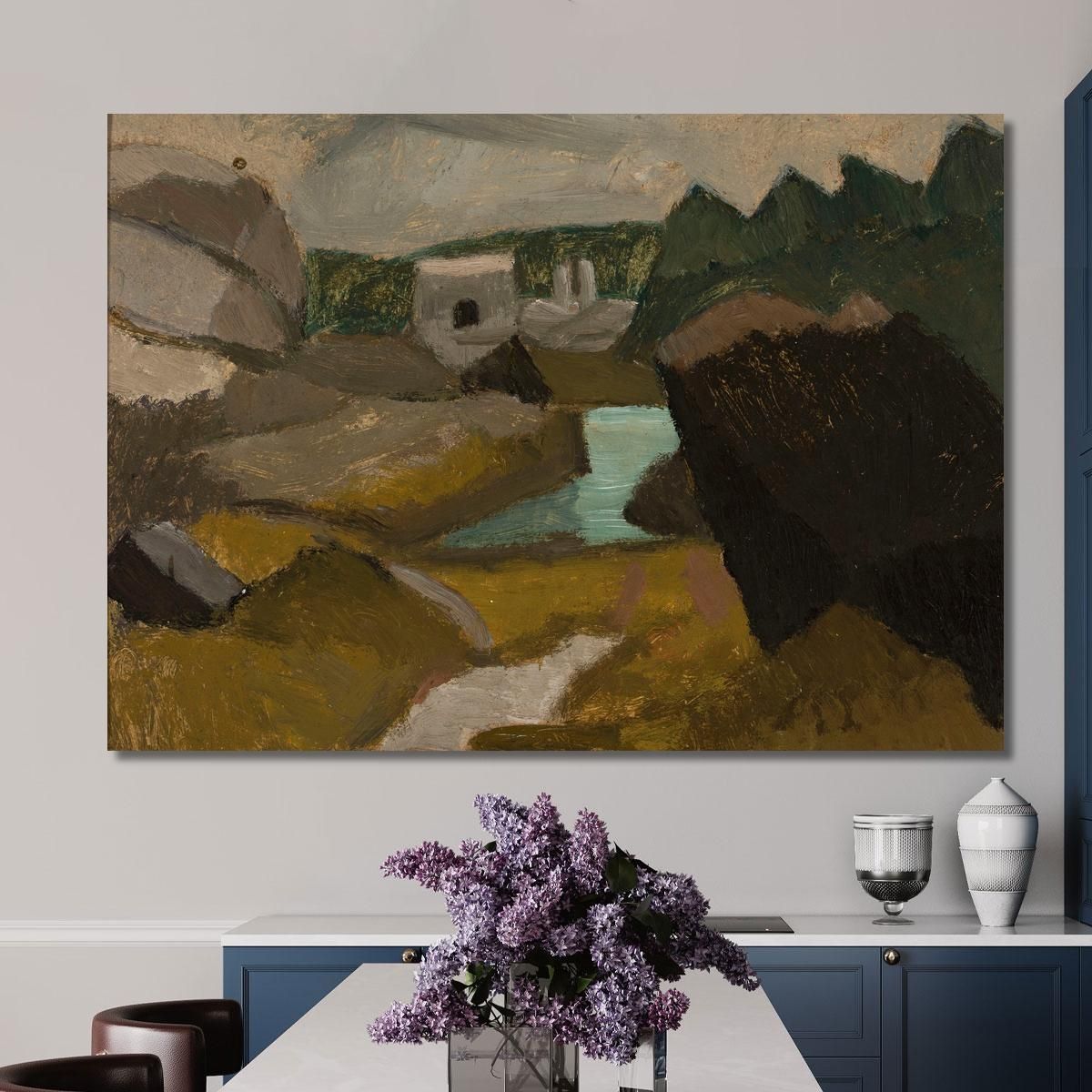 Paesaggio Roccioso Con Acqua Tadeusz Makowski tmk160 quadro stampa su tela