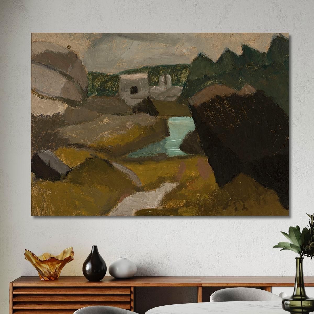 Paesaggio Roccioso Con Acqua Tadeusz Makowski tmk160 quadro stampa su tela