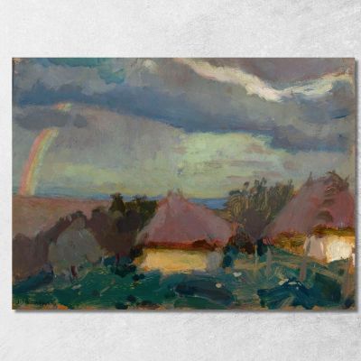 Paesaggio Rurale Con Un Arcobaleno Tadeusz Makowski tmk164 quadro stampa su tela
