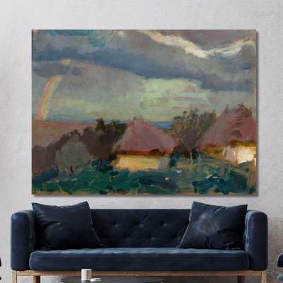 Landschaft Mit Regenbogen Tadeusz Makowski, tmk164 drucken auf leinwand