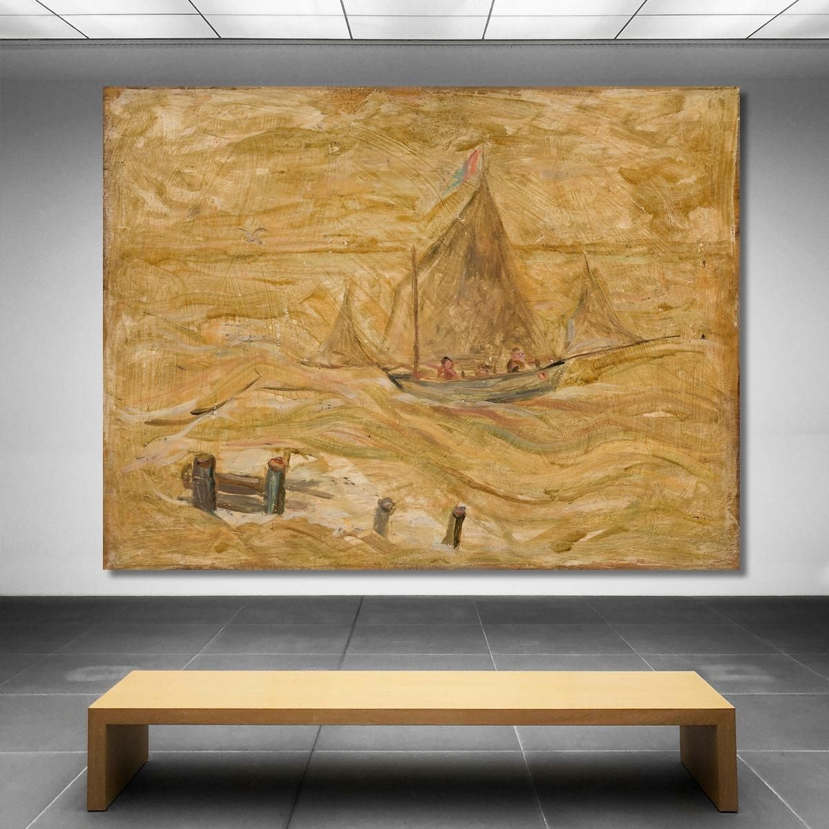 Barca A Vela Sul Mare Tadeusz Makowski tmk166 quadro stampa su tela