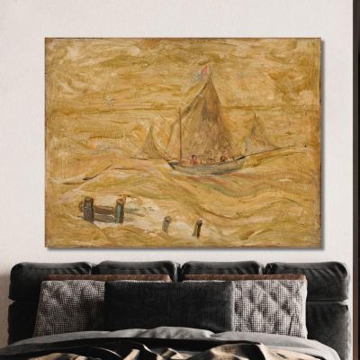 Barca A Vela Sul Mare Tadeusz Makowski tmk166 quadro stampa su tela Barca A Vela Sul Mare Tadeusz Makowski tmk166 quadro stampa su tela