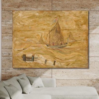 Barca A Vela Sul Mare Tadeusz Makowski tmk166 quadro stampa su tela Barca A Vela Sul Mare Tadeusz Makowski tmk166 quadro stampa su tela