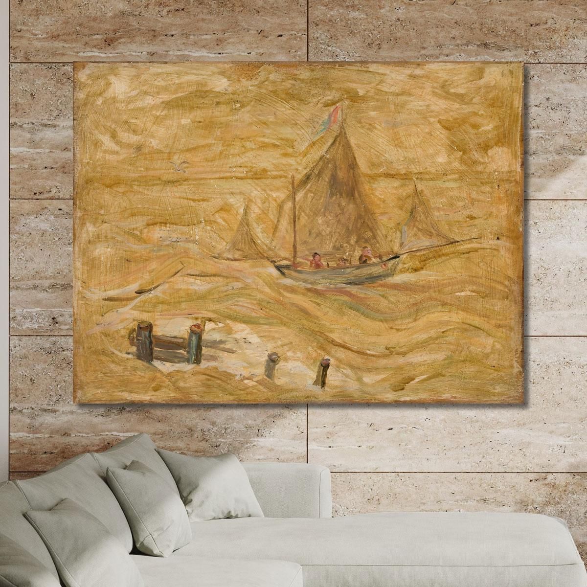 Barca A Vela Sul Mare Tadeusz Makowski tmk166 quadro stampa su tela