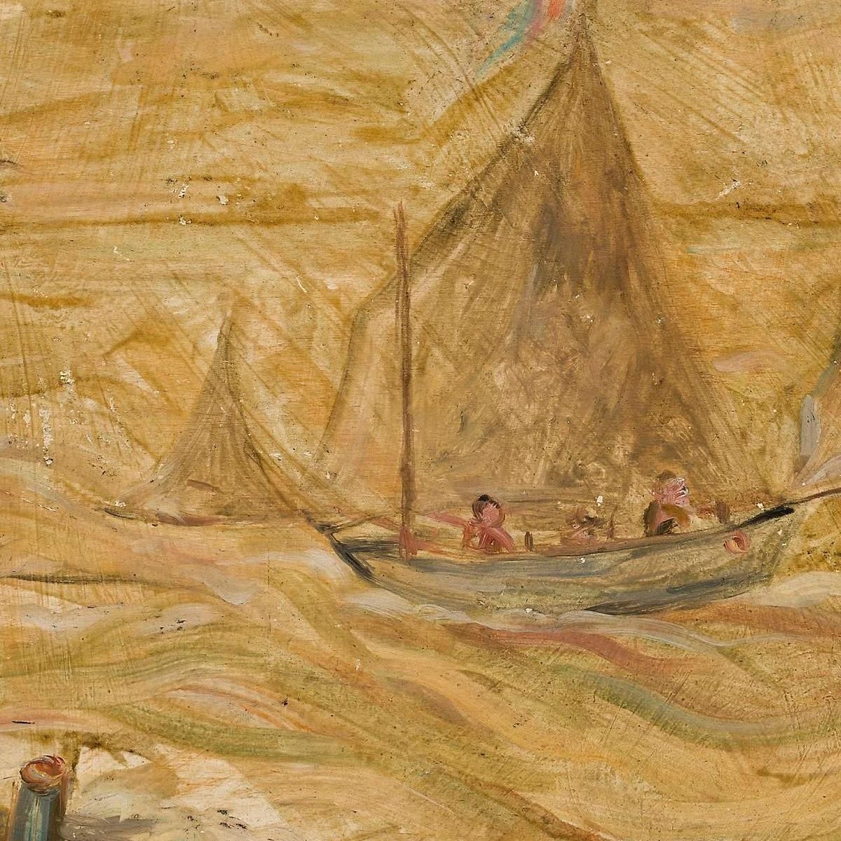 Barca A Vela Sul Mare Tadeusz Makowski tmk166 quadro stampa su tela