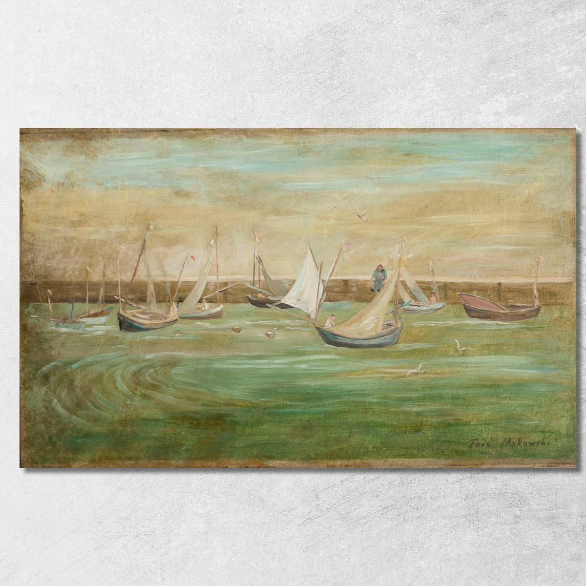 Barche A Vela Tadeusz Makowski tmk167 quadro stampa su tela Barche A Vela Tadeusz Makowski tmk167 quadro stampa su tela