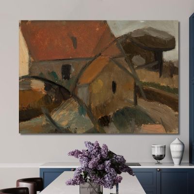 Kleines Haus Mit Rotem Dach Tadeusz Makowski, tmk175 drucken auf leinwand