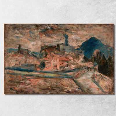 Vista Di Una Piccola Città Tra Le Montagne Le Puy Tadeusz Makowski tmk192 quadro stampa su tela