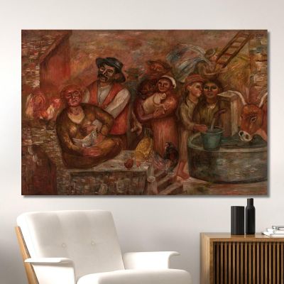 Villagers Tadeusz Makowski, tmk197 canvas print