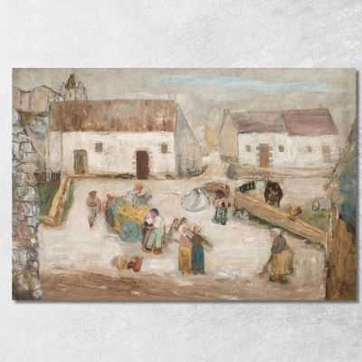 Lavoro In Una Fattoria Tadeusz Makowski tmk202 quadro stampa su tela