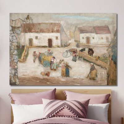 Work In A Farmstead Tadeusz Makowski, tmk202 canvas print