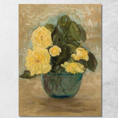Rose Gialle Tadeusz Makowski tmk207 quadro stampa su tela