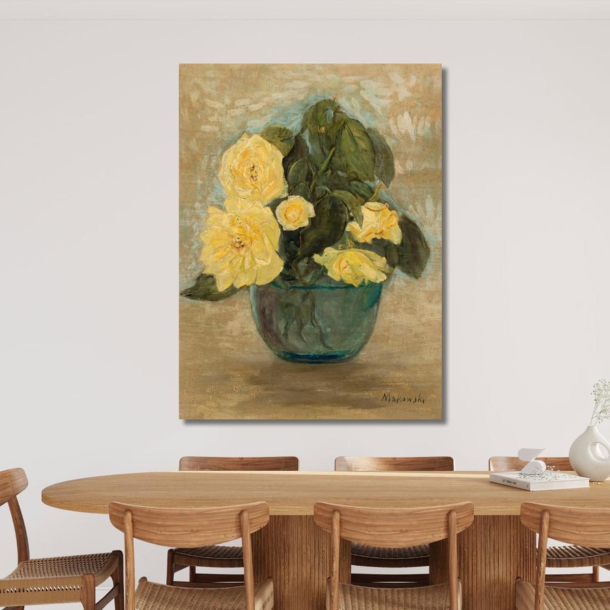 Rose Gialle Tadeusz Makowski tmk207 quadro stampa su tela