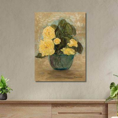 Rose Gialle Tadeusz Makowski tmk207 quadro stampa su tela Rose Gialle Tadeusz Makowski tmk207 quadro stampa su tela