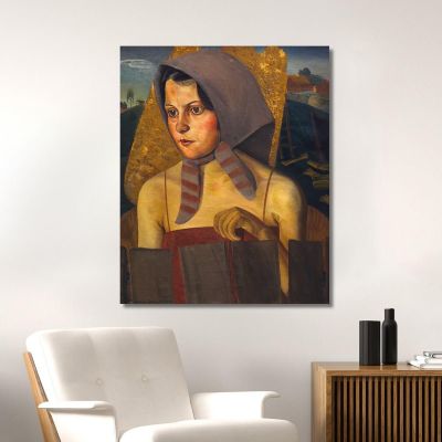 Russian Peasant Girl Boris Grigoriev, bgr15 canvas print