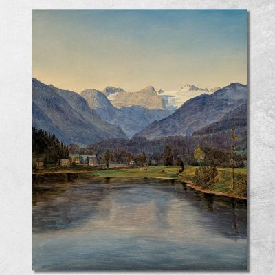 Veduta Del Lago Di Altaussee E Del Dachstein Ferdinand Georg Waldmüller fgw8 quadro stampa su tela