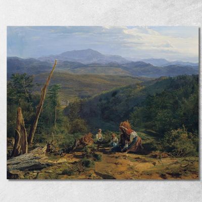 Paesaggio Del Wienerwald Con Il Castello Di Wildegg Ferdinand Georg Waldmüller fgw9 quadro stampa su tela