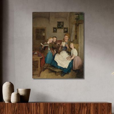 Grand-Mère Avec Ses Petits-Enfants Ferdinand Georg Waldmüller, fgw63 tableau impression sur toile