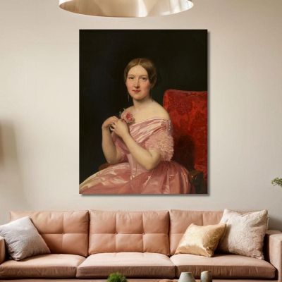 Joven Dama Con Vestido De Satén Rosa Ferdinand Georg Waldmüller, fgw73 cuadro en lienzo