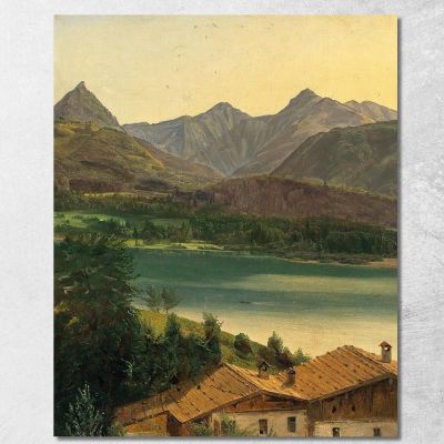 Lago Wolfgangsee Con Il Massiccio Del Dachstein Ferdinand Georg Waldmüller fgw78 quadro stampa su tela