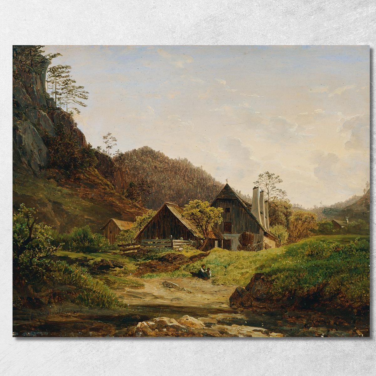 Paesaggio Con Fucina Ferdinand Georg Waldmüller fgw79 quadro stampa su tela Paesaggio Con Fucina Ferdinand Georg Waldmüller fgw79 quadro stampa su tela