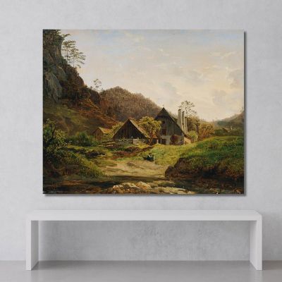 Paesaggio Con Fucina Ferdinand Georg Waldmüller fgw79 quadro stampa su tela