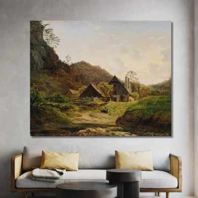 Paesaggio Con Fucina Ferdinand Georg Waldmüller fgw79 quadro stampa su tela Paesaggio Con Fucina Ferdinand Georg Waldmüller fgw79 quadro stampa su tela