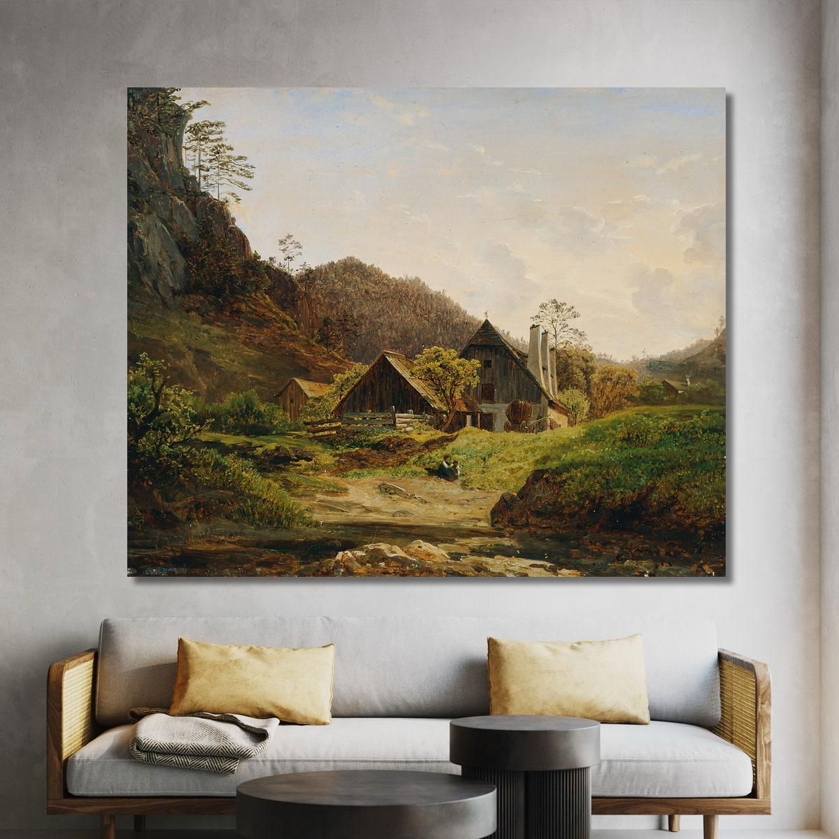 Paesaggio Con Fucina Ferdinand Georg Waldmüller fgw79 quadro stampa su tela