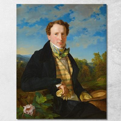 Autoritratto In Giovane Età Ferdinand Georg Waldmüller fgw99 quadro stampa su tela